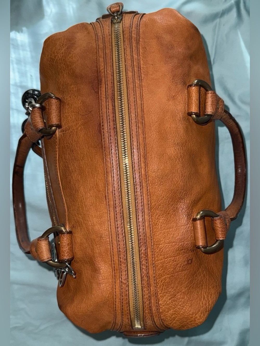 Bally Brownish Red Leather Shoulder Bag with Charm Accents - Picture 7 of 16